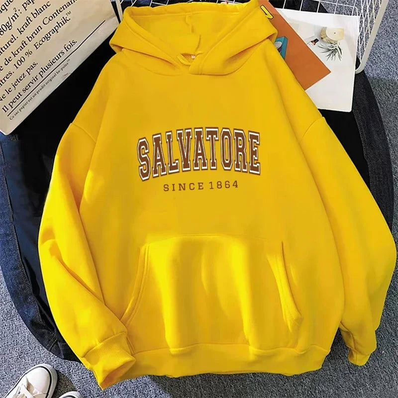 Vampire Diaries Salvatore Since 1864 Hoodie Kangaroo Pocket Sweatshirt