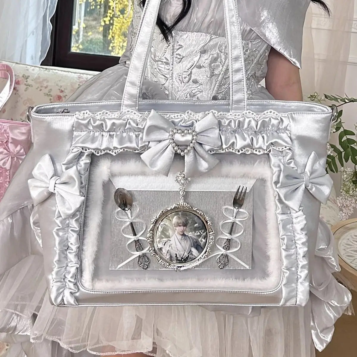New Lace Bow Ribbon JK Uniform Shoulder Bag