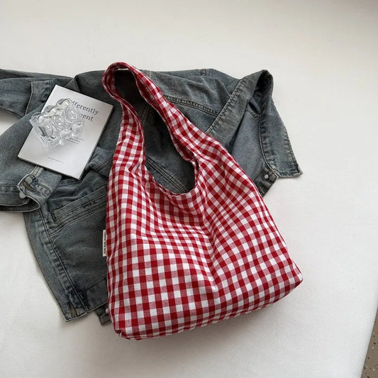Korean Vintage Plaid Underarm Bags
