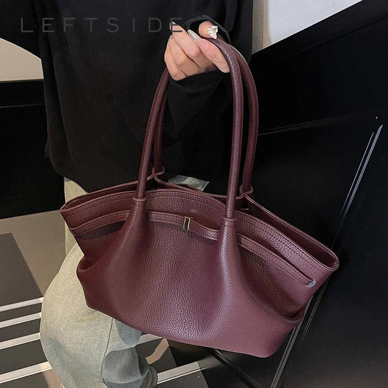 PU Leather Tote Bag for Women – Large Shoulder Handbag