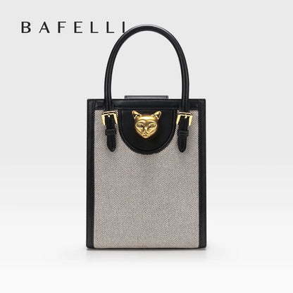 Mini Tote Crossbody Handbag – Cat Gold Hardware Saffiano Leather