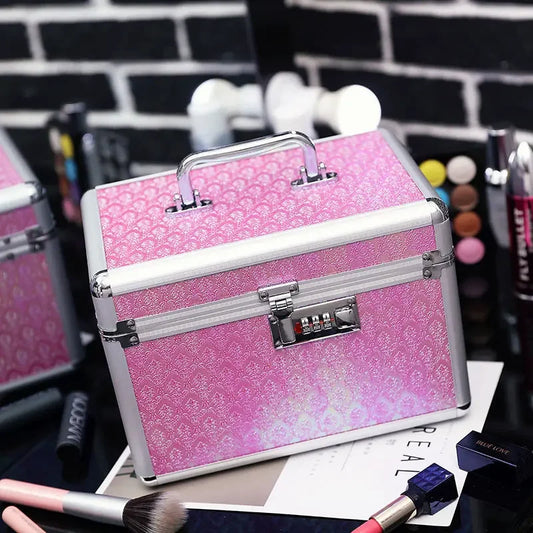 Aluminum Makeup Case with Lock – Professional Cosmetic Box