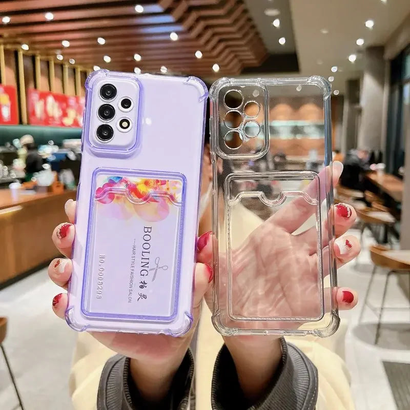 Clear Card Holder Case for Samsung Galaxy – S24 / S23 / S22 / S21 / S20 / A-Series