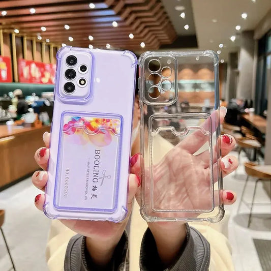 Clear Card Holder Case for Samsung Galaxy – S24 / S23 / S22 / S21 / S20 / A-Series