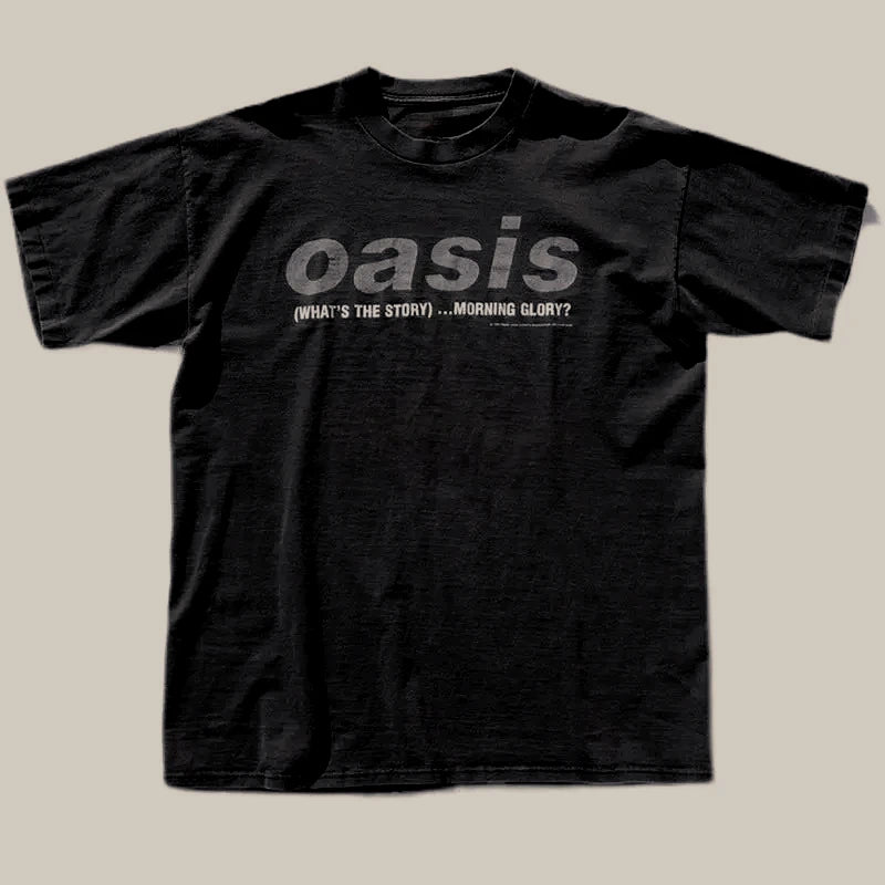Summer Oasis Band Men Women Harbor Style Cotton Oversize Street Casual Loose Short Sleeve T-Shirt