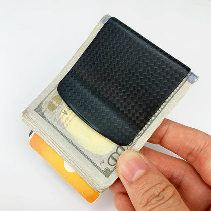 Carbon Fiber Money Clip Wallet – Matte Black Slim Card Holder