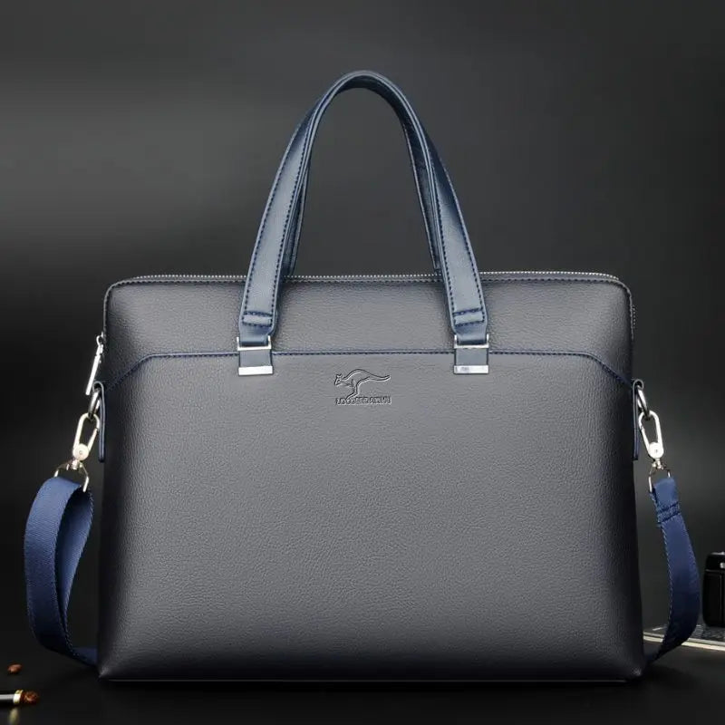 Men's PU Leather Briefcase Laptop Shoulder Messenger Bag