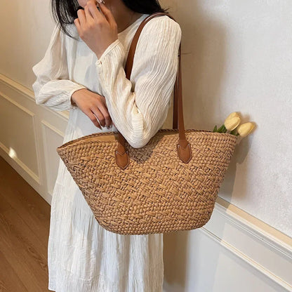 Big Weave Zipper Summer New Fashion Shoulder Bags