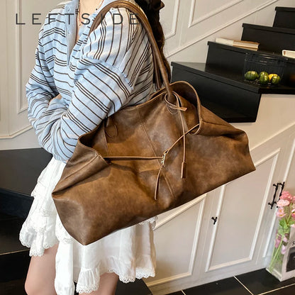 PU Leather Square Shoulder Bag for Women – Retro Underarm Tote