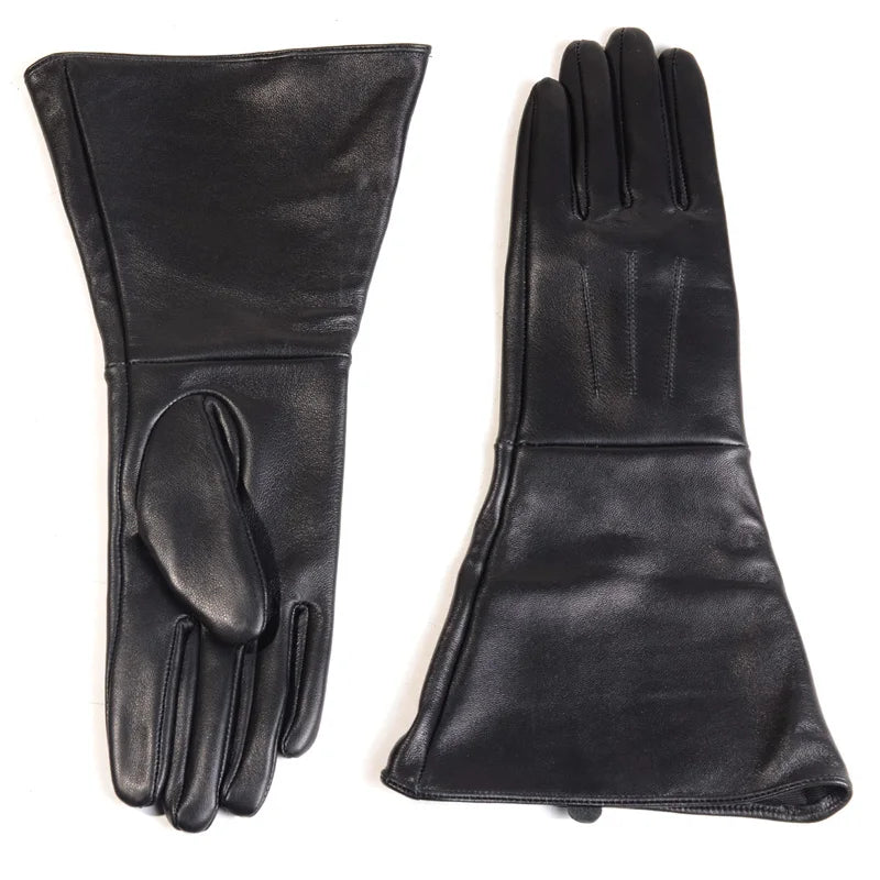 Women's Leather Gauntlet Gloves – Long Cuff Medieval & Renaissance Style