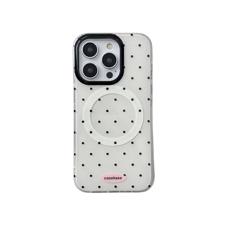Polka Dot MagSafe iPhone Case – Clear Candy Color Cover