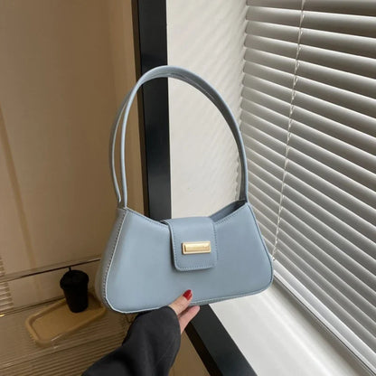 Minimalist Shoulder Bag for Women Simple Solid Color Underarm Bag