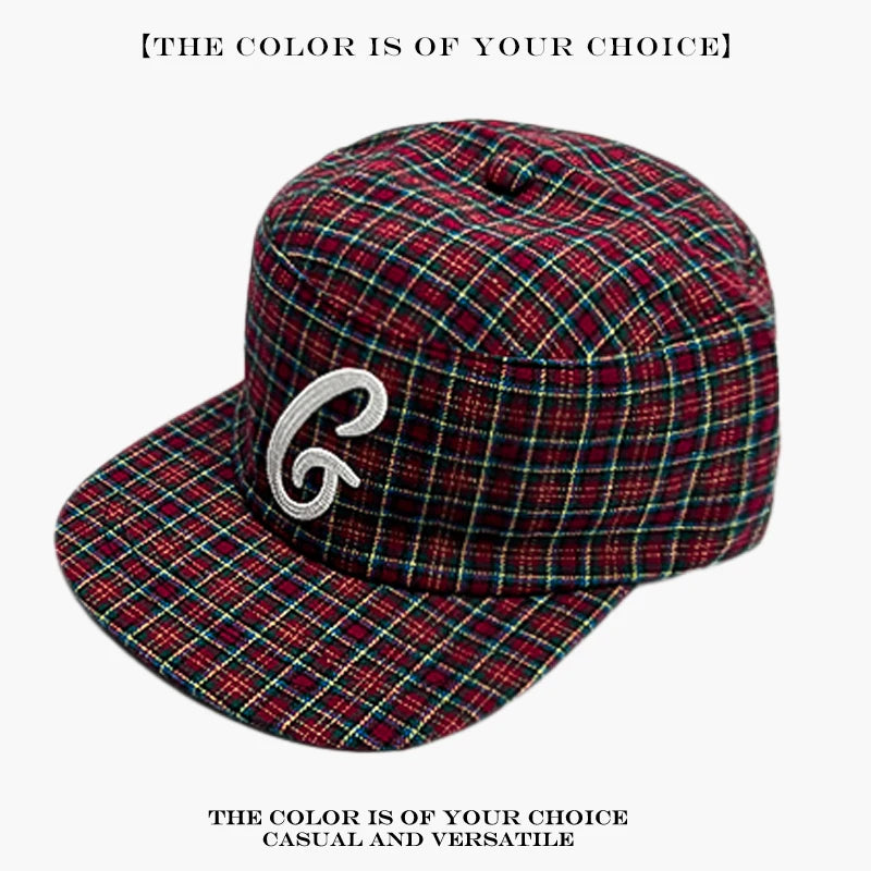 Retro Flat Brim Baseball Cap – Letter Embroidery Unisex Hat