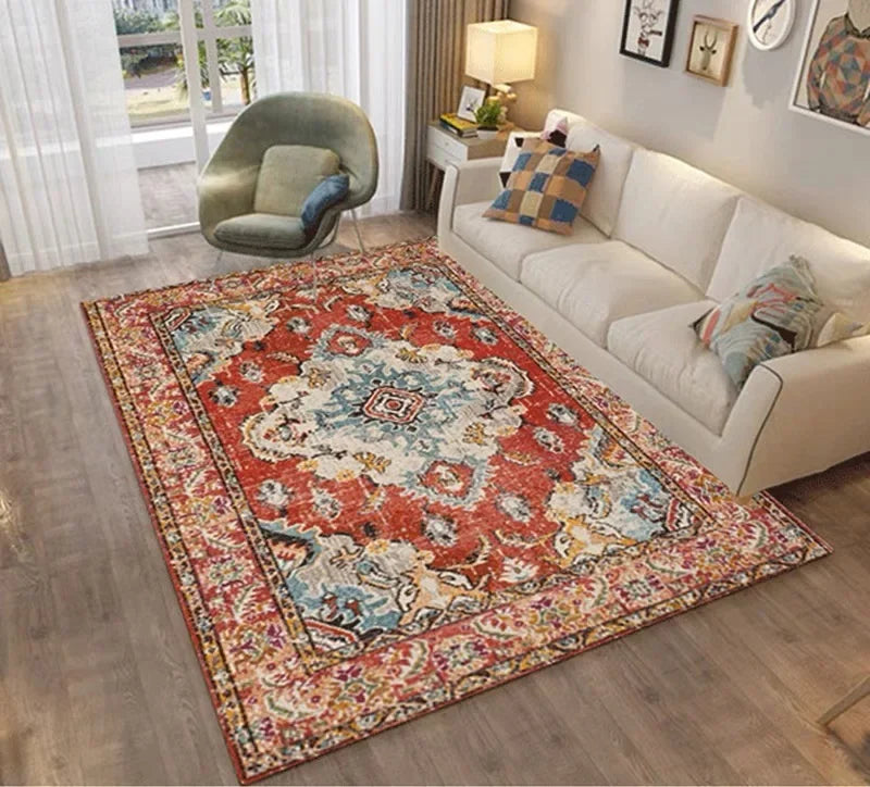 Bohemian Vintage Area Rug – Persian Floral Pattern for Living Room & Bedroom