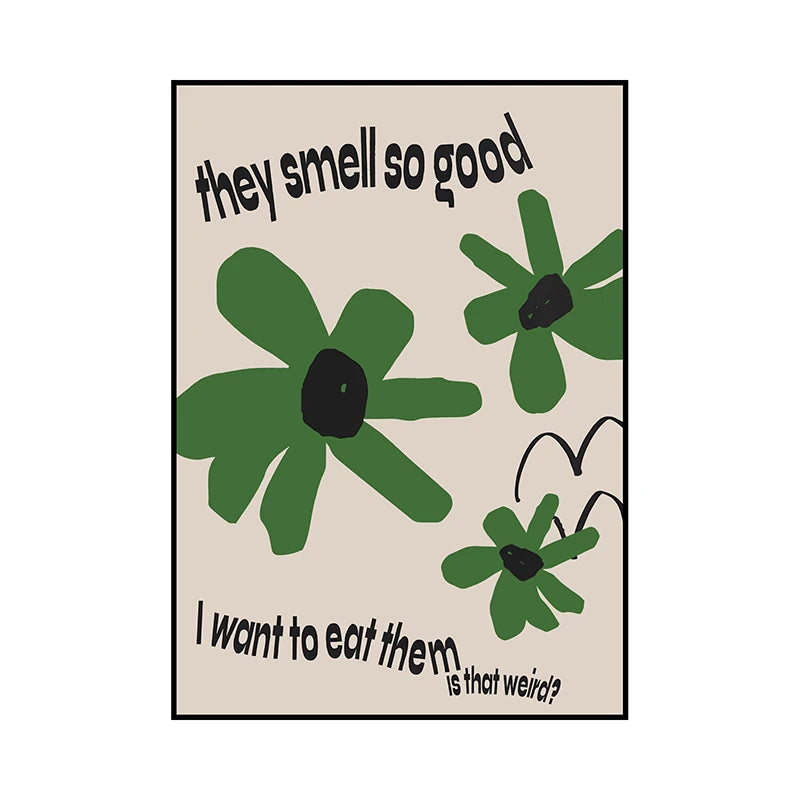 Retro Floral Bouquet Canvas Wall Art – Mid-Century Poster Print
