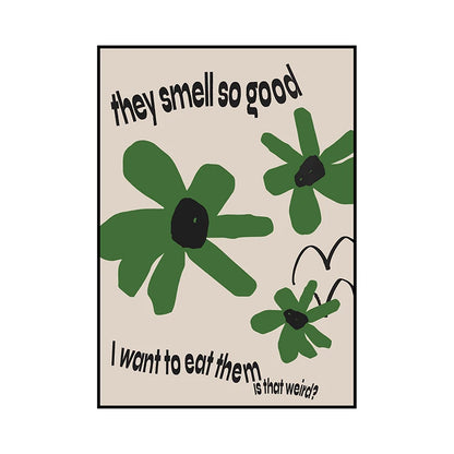 Retro Floral Bouquet Canvas Wall Art – Mid-Century Poster Print