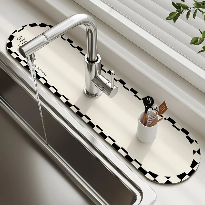 Diatomaceous Earth Sink Drain Mat – Absorbent Kitchen Faucet Mat