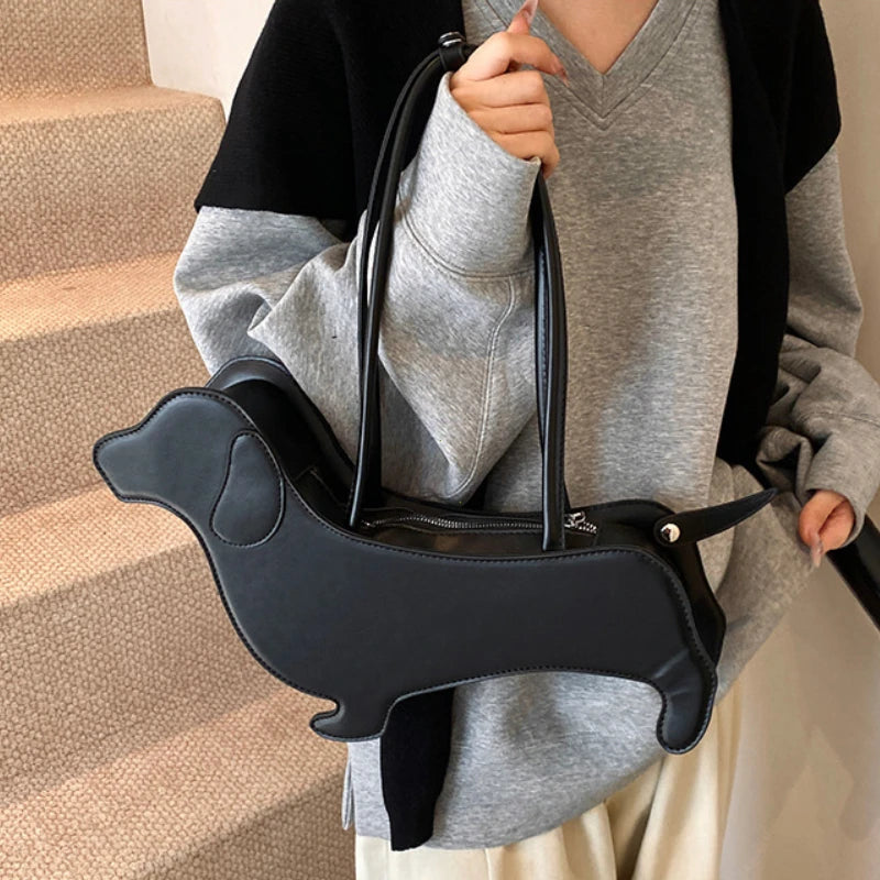 Three-dimensional Dachshund Shoulder Bag