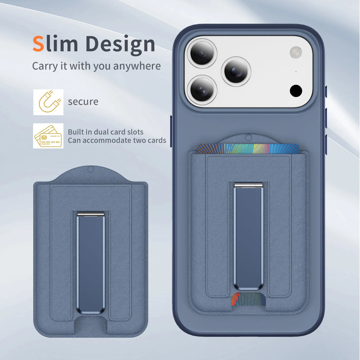 MagSafe Magnetic Leather Wallet Case – Card Holder Stand for iPhone 17 / Air / Pro Max