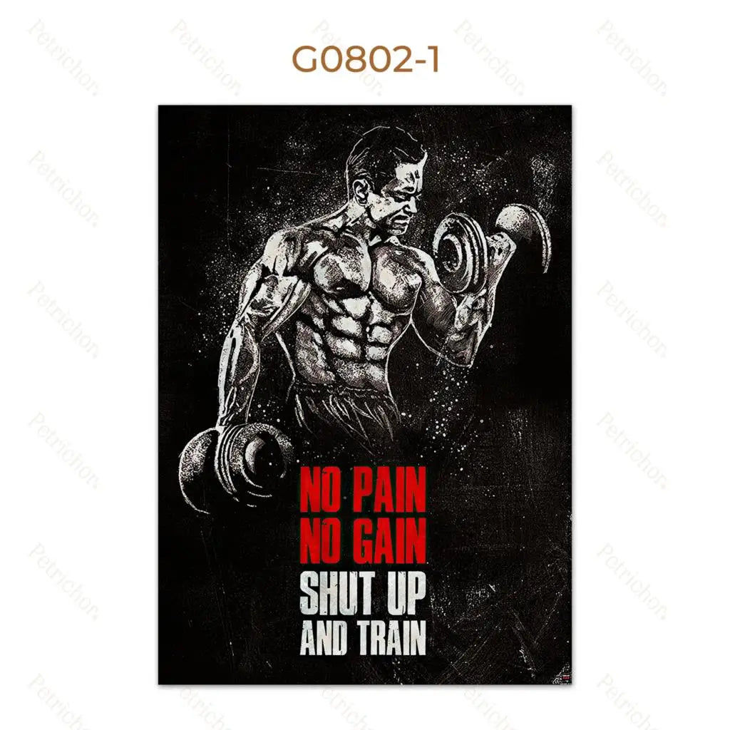 Gym Motivational Quote Wall Art Poster – Bodybuilding Canvas Print