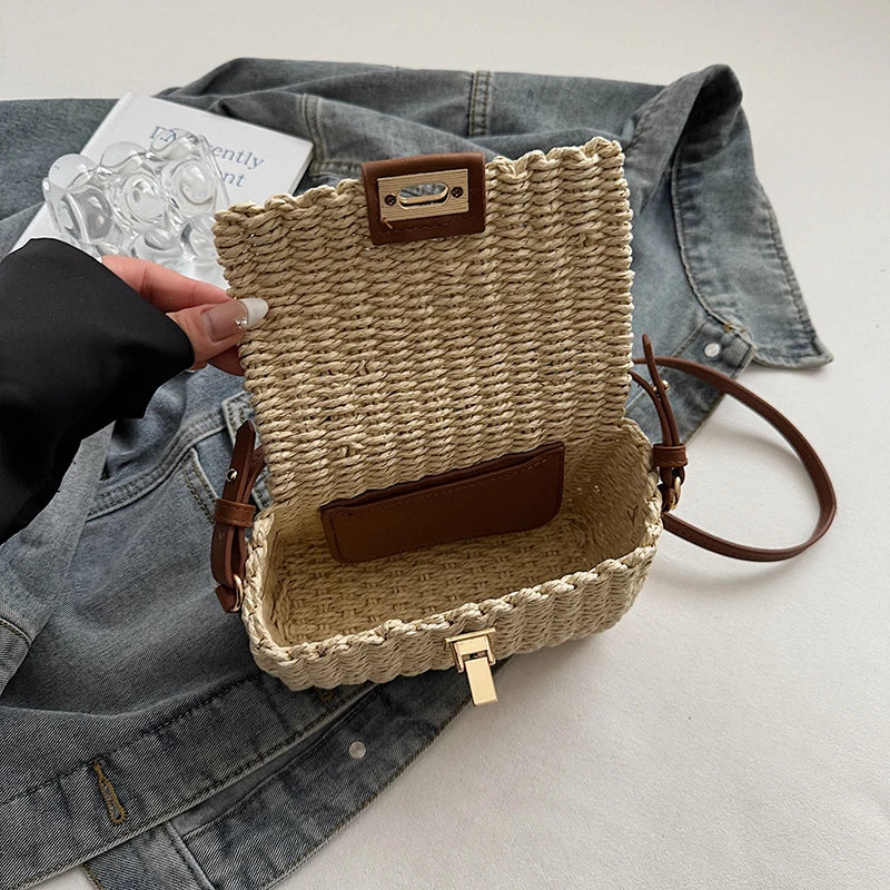 Mini Woven Straw Shoulder Bags