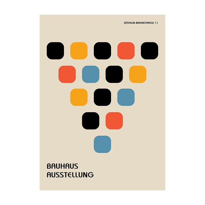 Bauhaus Geometric Abstract Art Poster – Minimalist Wall Print