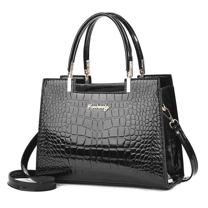 Luxury Alligator-Embossed PU Leather Handbag for Women