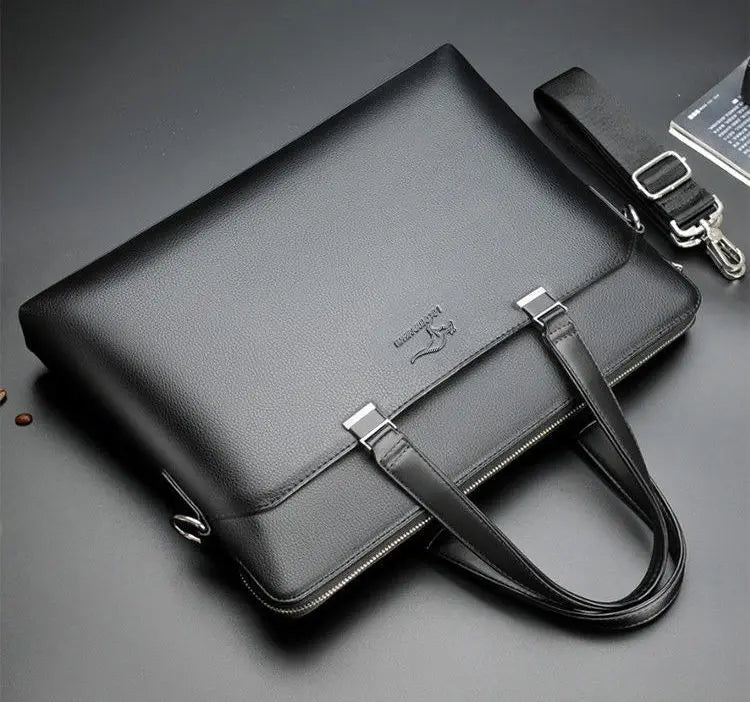 Men's PU Leather Briefcase Laptop Shoulder Messenger Bag