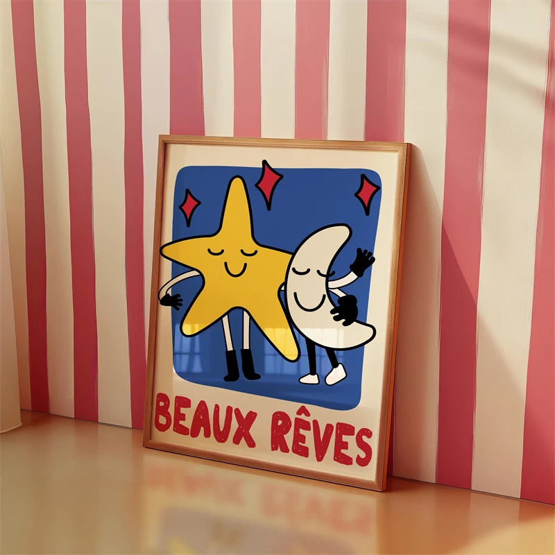Kids Room Wall Art Poster – Chut Je Reve Typographic Print
