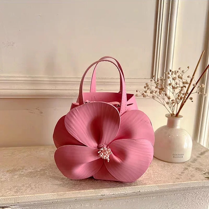 French Petal Flower Handbag Holiday Seaside Leather