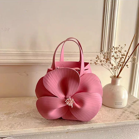 French Petal Flower Handbag Holiday Seaside Leather