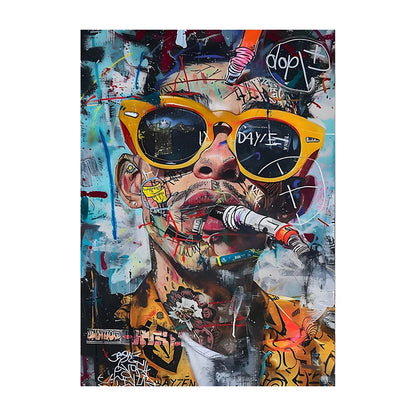 Graffiti Lion Art Poster – Colorful Abstract Canvas Wall Print