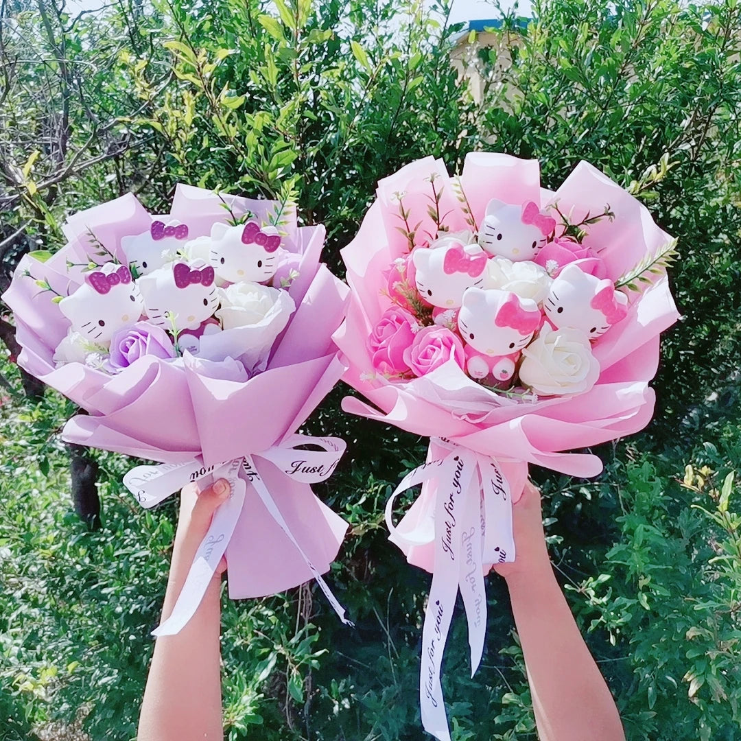 Hello Kitty Plush Bouquet Rose Flower Gift