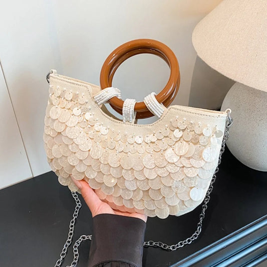 Luxury Woven Seashell Shoulder Bag