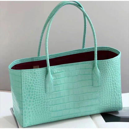Luxury Crocodile Print Leather Bag