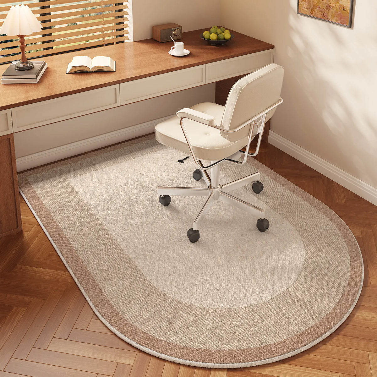 Oval Office Chair Mat – Anti-Slip Floor Protector for Home & Desk