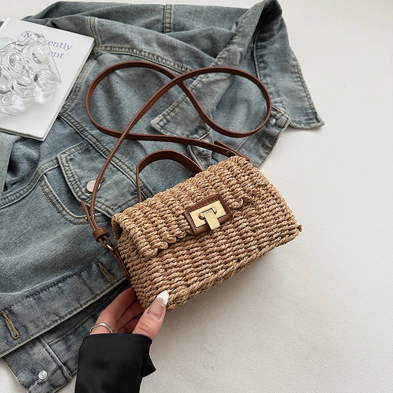 Mini Woven Straw Shoulder Bags