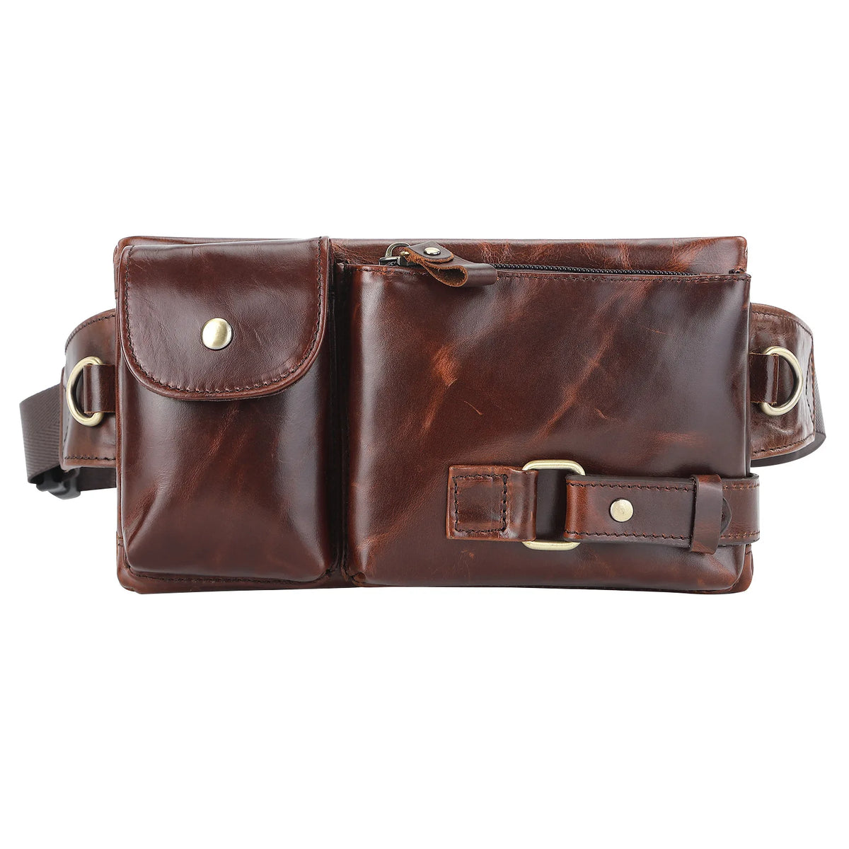 Men's Genuine Leather Chest Waist Pack – Casual Shoulder Bag