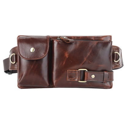 Men's Genuine Leather Chest Waist Pack – Casual Shoulder Bag