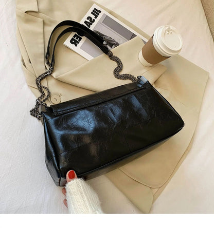 Quilted Chain Crossbody Bag for Women – Soft Flap Shoulder Bag