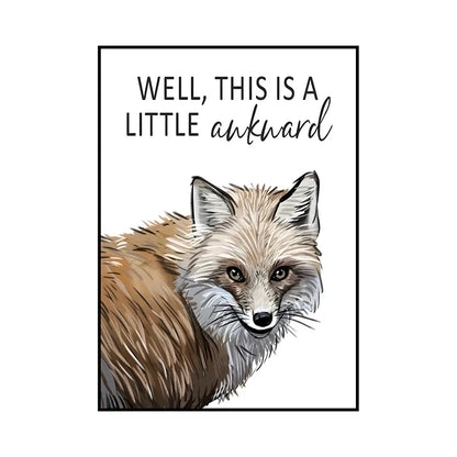 Funny Animal Bathroom Wall Art Poster – Cow, Donkey, Llama, Goat Print