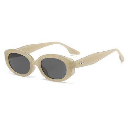 Vintage Oval Cat Eye Sunglasses Women Small Frame Retro