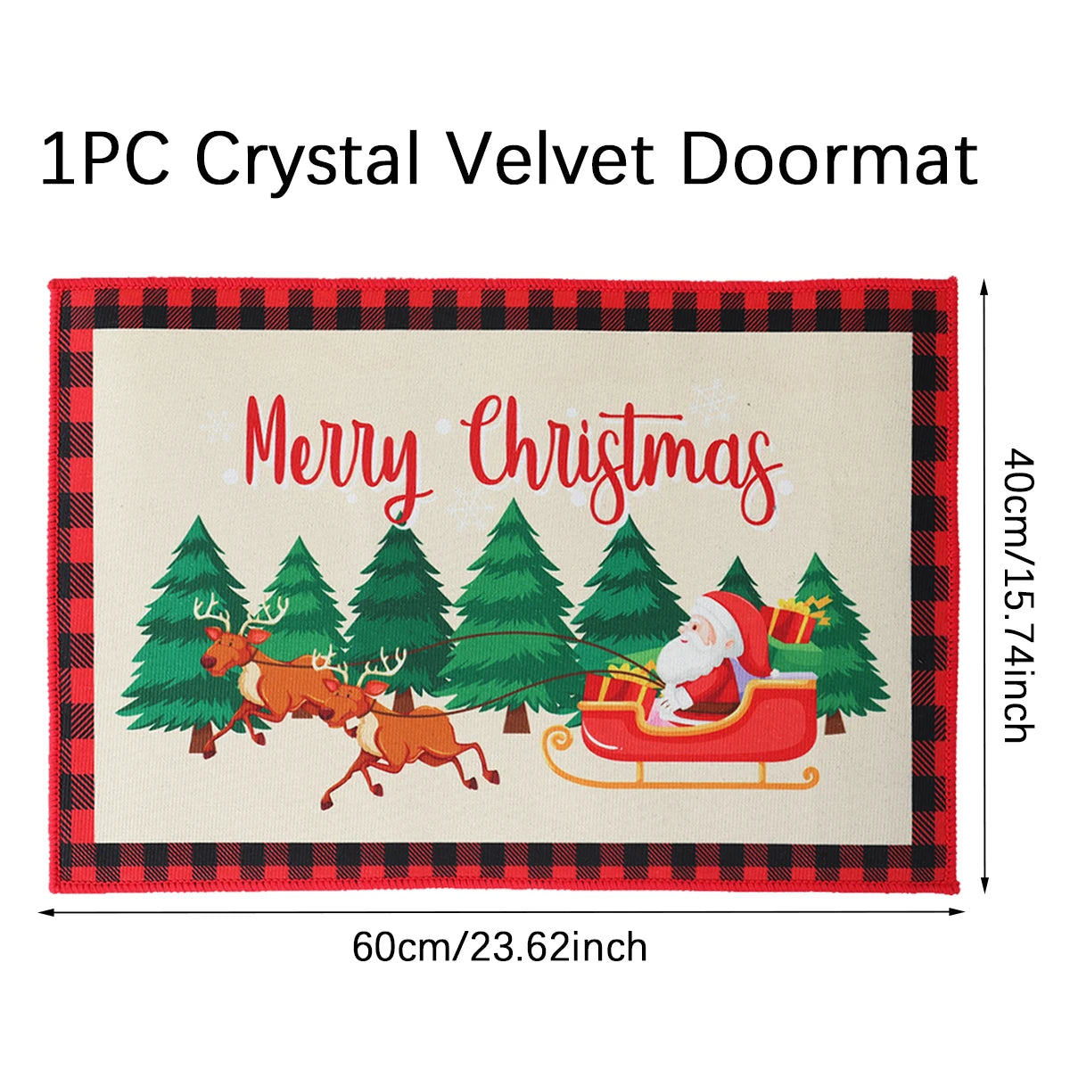 Santa Claus Christmas Doormat – Flannel Welcome Mat for Home
