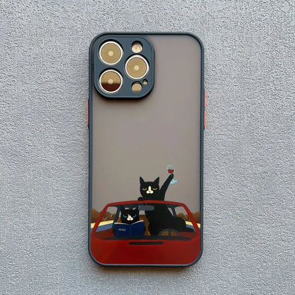 Funny Cat Phone Case for iPhone 17 16 15 14 13 12 11 X Shockproof