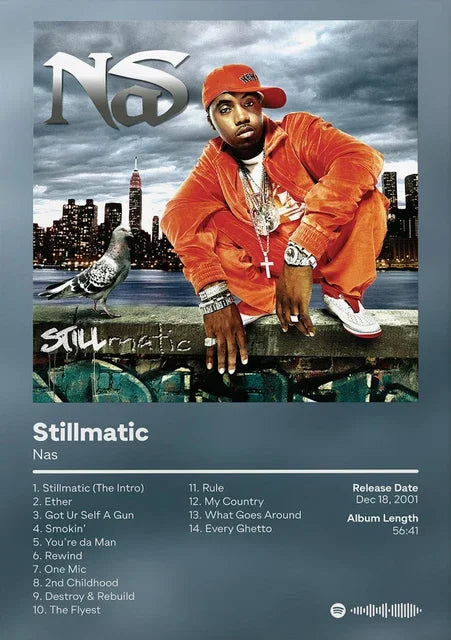 Nas Stillmatic Album Cover Poster – Hip Hop Wall Art Print