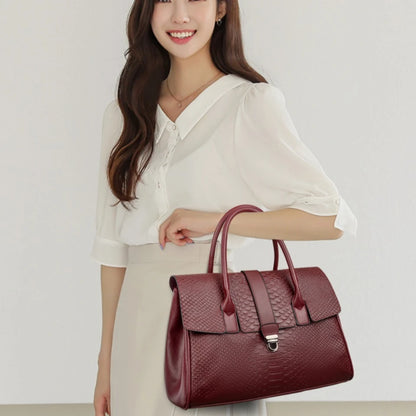 Top Quality Large Handbag with Snake Pattern Leather Bags