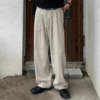 Men's Wide Leg Draped Trousers – Japanese Style Straight Pants M-3XL