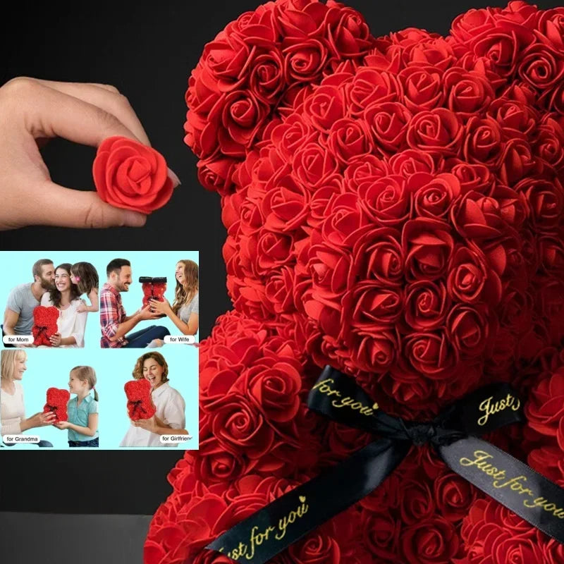 Eternal Rose Teddy Bear Gift Decoration