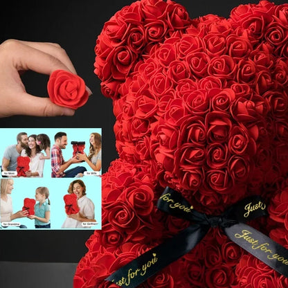 Eternal Rose Teddy Bear Gift Decoration