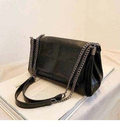 Quilted Chain Crossbody Bag for Women – Soft Flap Shoulder Bag